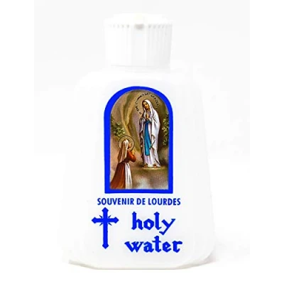 Image of Catholic Gift Shop Lourdes Bottle Containing Water Sprinkle Top with Prayer Card