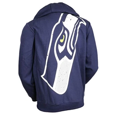 Image of New Era Seattle Seahawks Hoody Big Logo Back Navy M