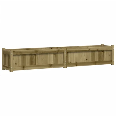 Image of vidaXL Wooden Planter Box Impregnated Pine Wood Rectangular for Garden, Balcony, Patio Garden Plant Pot Brown