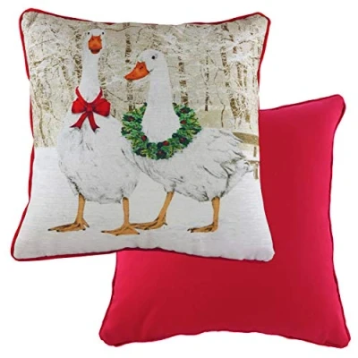 Image of Evans Lichfield Goosie Velvet Cushion Cover, Multi, 43 x 43cm