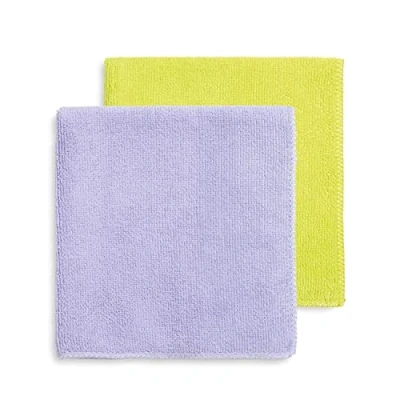 Image of Mery Set of 2 Microfibre Cloth, 100% Green, Lilac, 38 x 36 cm