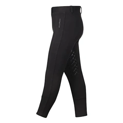 Image of LeMieux Junior Pro Jodhpurs for Girls &amp; Young Riders Equestrian Riding Tights Full Seat Youth Horseback Gear (Black / 3 4 Years)