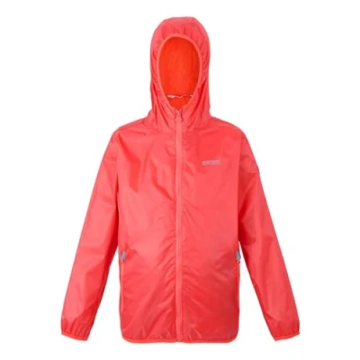 Image of Regatta Kids Lightweight Lever II Waterproof Packaway Jacket Peach Bloom, Size: 5 6 Years