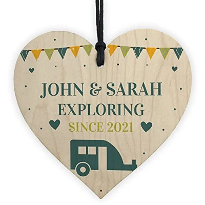 Image of RED OCEAN Personalised Caravan Sign Hanging Door Plaque Retirement Gift Home Decor
