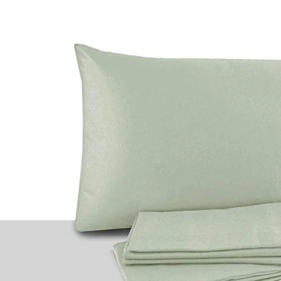Image of Giovanni Dolcinotti Set of 2 Pillow Cases Double and Single Bed 40 x 60 cm 100% Cotton Made in Italy Bamboo Color