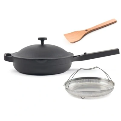 Image of Our Place Always Pan 2.0 Nonstick 26.7 cm Toxin Free Ceramic Cookware Versatile Frying Pan, Skillet, Saute Stainless Steel Handle Oven Safe Lightweight Aluminum Body Char