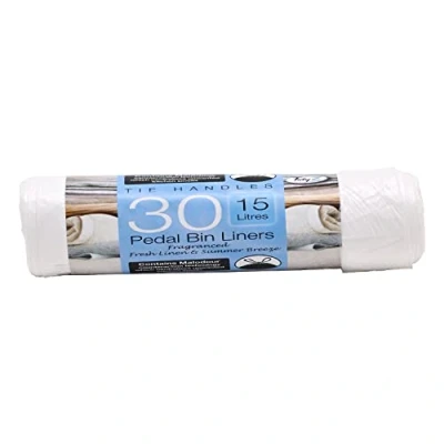 Image of Tidyz Tie Handles Fragranced White Bin Liners 30 Pack (15 Litres)