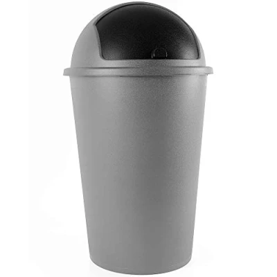 Image of Deuba® Kitchen Bin 50L Space Saving Design Sliding Removable Lid Stylish Home Waste Management Solution Recycling Odour Free Plastic Silver