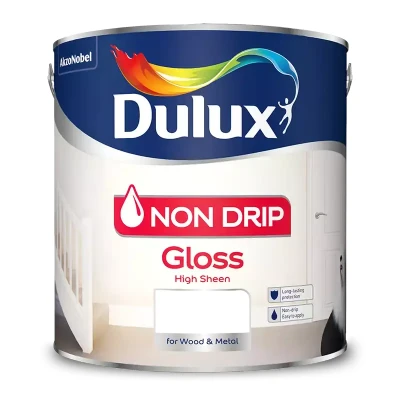 Image of Dulux Non Drip Gloss, Pure Brilliant White 750ml
