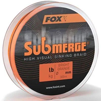 Image of Fox Submerge High Visual Sinking Braid Bright Orange 25lbs (11.3kg) 0.16mm Ø X300M Braided fishing line