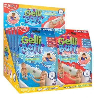 Image of 10 x Gelli Baff Gift Bundle from Zimpli Kids, Magically turns Water into thick, colourful goo, 3 Red, Blue, 2 Pink &amp; Green, Party Favours for Children, Multi Sensory Bath Toy, Toys
