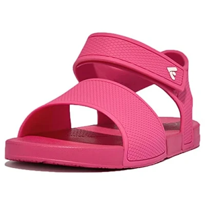 Image of Fitflop Boy&#039;s Unisex iQUSHION Kids Toddler Ergonomic Back Strap Sandals, Pink Jam, 9 UK Child