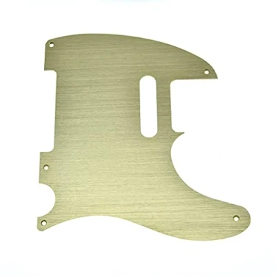 Image of KAISH Metal Aluminum Anodized American Vintage 5 Hole Tele Style Pickguard TL Pick Guard Scratch Plate for USA/Mexico Telecaster Gold