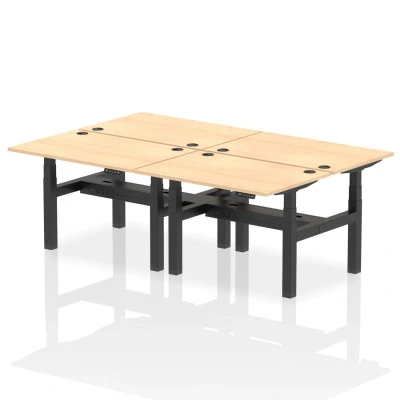 Image of Air B2B 1200x800mm Height Adjustable 4P Bench Desk CP Maple/Black