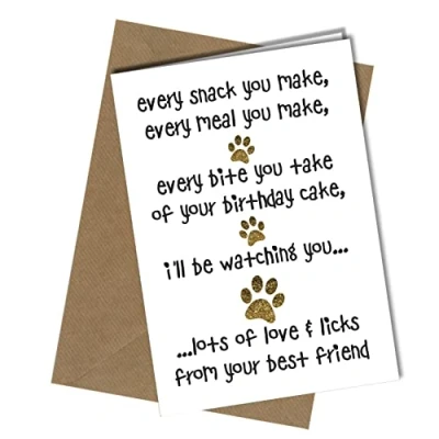 Image of Close to The Bone Funny Happy Birthday Card from Dog Pet Theme Perfect for Mum / Dad Husband Wife #31