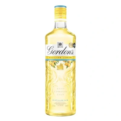 Image of Gordon&#039;s Sicilian Lemon Distilled Gin 37.5% vol 70cl Zesty Lemons Balanced with Botanicals Crisp Flavoured Enjoy in a Glass Tonic