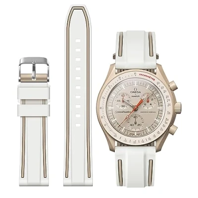 Image of Stanchev strap for Omega X Swatch MoonSwatch/Rolex Watch/SEIKO Watch 20mm,Quick Release Moonswatch Speedmaster Replacement Soft Silicone Men Women