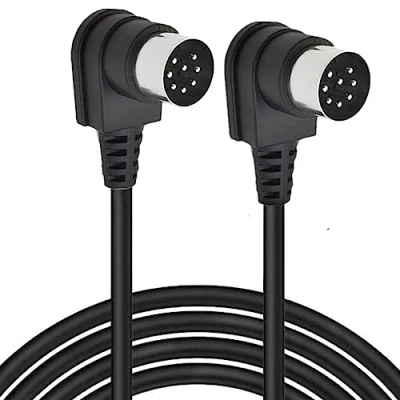 Image of HUHANGGod Dual 90Degree Winkel Großer 8 Pin Din Stecker zum männlichen Lautsprecher Audio Kabel, 2 X Verlängerungskabel für Bang und Olufsen B&amp;O PowerLink BeoLab (5 Meter)