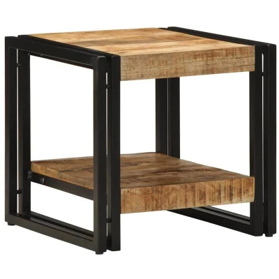 Image of vidaXL Coffee Table 40x50x38 cm Solid Rough Wood Mango