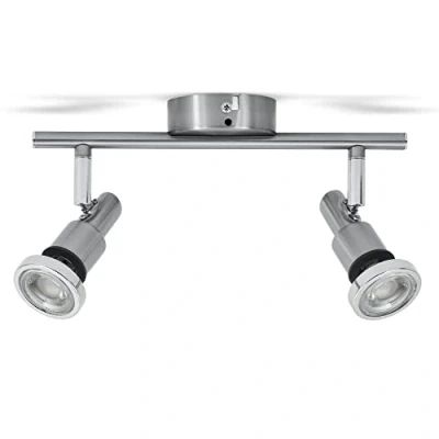 Image of B.K.Licht LED Ceiling Light, Swivel Mounted Bathroom Spotlight Bar, 5W GU10 Bulbs incl, Warm White 3000K, for Kitchen, Living Room &amp; Bedroom, Spot, Metal, 230 V IP44