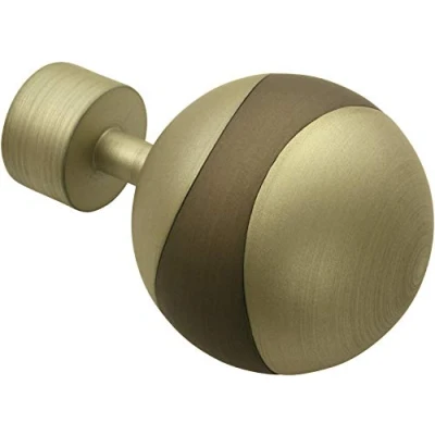 Image of Gardinia Orbit, 2 x end Piece, Metal, Champagne/Cappuccino, for Curtain Technology, Diameter, Ø 19 mm