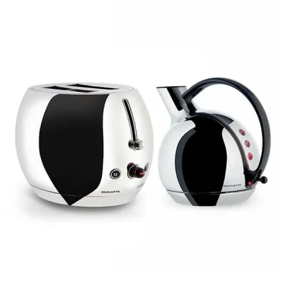Image of Bugatti Giulietta Kettle and Romeo Toaster Set Chrome
