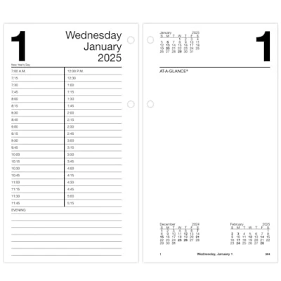 Image of AT A GLANCE 2025 Desk Calendar Refill, Daily, 4 1/2&quot; x 8&quot;, Large, Loose Leaf (E2105025)