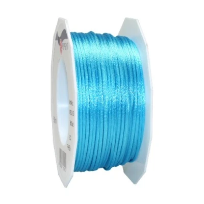 Image of C.E. Pattberg RHEIN Cord Ribbon aquamarine, 50 m Braided For Wrapping Gifts, Parcels, and Presents, 3 mm Width, Accessories Decorating Handicrafts Tear Resistant Decorative