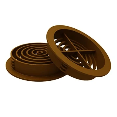 Image of 4 x Golden Oak Plastic 70mm Round Soffit Air Vents/Push in Roof Discs
