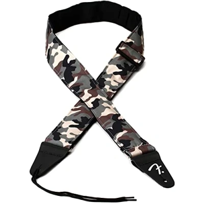 Image of Fender Guitar Strap, Camo Strap 2, Camouflage Look, 5cm Wide, Woodland