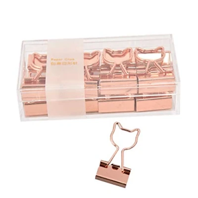 Image of Gofeibao Binder Clips Bulldog Large Paper Stationery Foldback Clamp Assorted Size Office Clip Cat