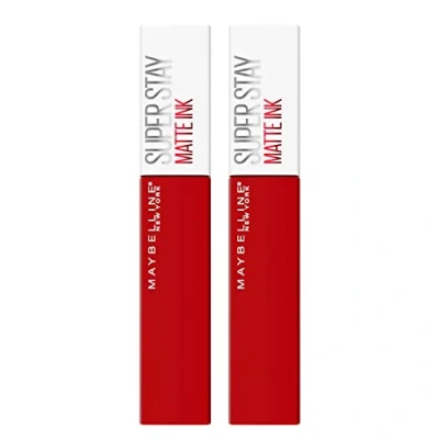 Image of 2x Maybelline New York SuperStay Matte Ink Lip Tint Liquid Lipstick Color 340 Exhilarator