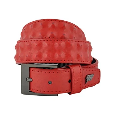 Image of Lowlife Cover Up Slim Leather Belt in Red