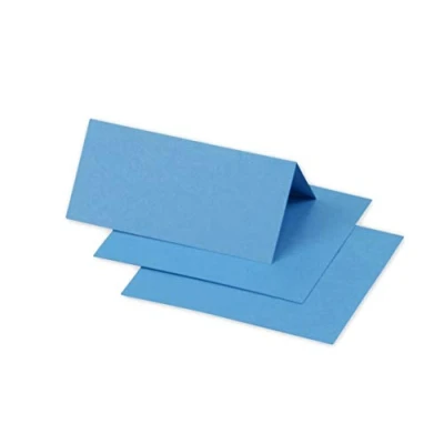 Image of Clairefontaine Ref 75041C Pollen Place Card (Pack of 25 Sheets) 85 x 40mm Sized, 210gsm Grained Card, Acid Free, Inkjet &amp; Laser Printer Compatible Intensive Blue
