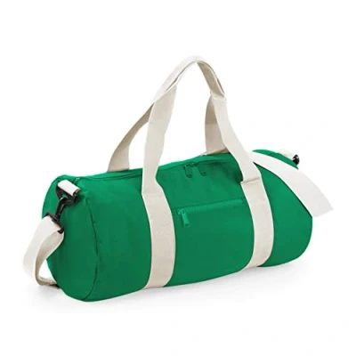Image of BagBase BG140 Original Barrel Bag Kelly Green/Off White