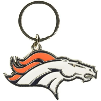 Image of Siskiyou NFL Sports Fan Shop Denver Broncos Chrome &amp; Enameled Key Chain One Size Team Colors