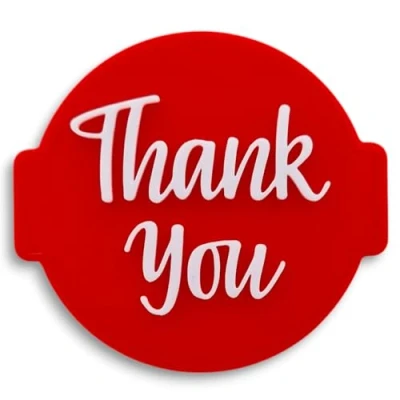 Image of 1066 Factory &#039;Thank You&#039; Embosser Stamp for Icing Fondant Frosting Sugar Paste Cupcake Cake Cookie Baking Decoration (Pattern 4)