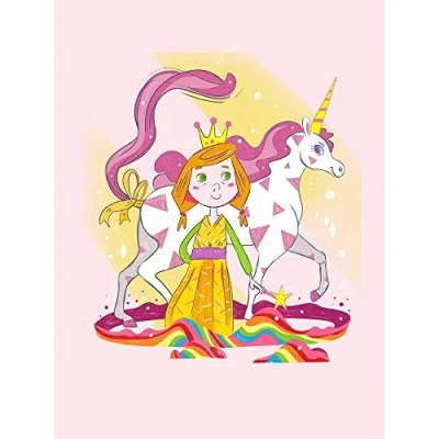 Image of Wee Blue Coo Unicorn Princess Magic Unframed Wall Art Print Poster Home Decor Premium