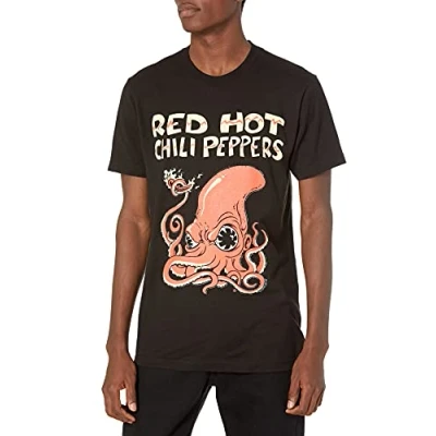 Image of Red Hot Chili Peppers Men&#039;s Fire Squid T Shirt Black XXL