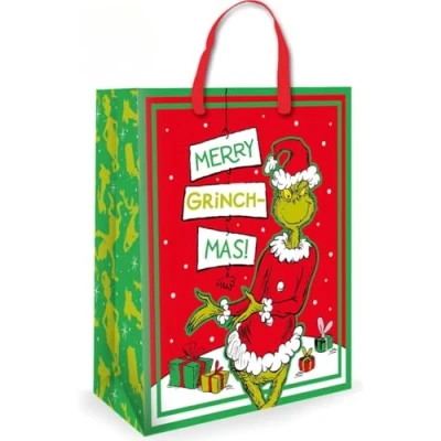 Image of Danilo Promotions Ltd The Grinch Christmas Bag for Gifts, Luxury Gift
