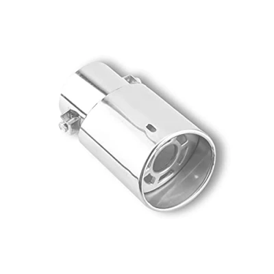 Image of KIMISS Universal Straight Exhaust Pipe, 53 38mm Car Single Pipe Rear Muffler Tip Tail Throat Glossy Silver Stainless Steel