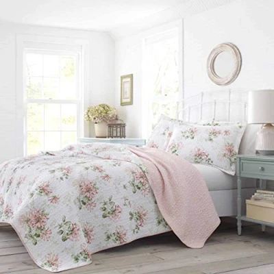Image of Laura Ashley Quilt Set, Blush, King