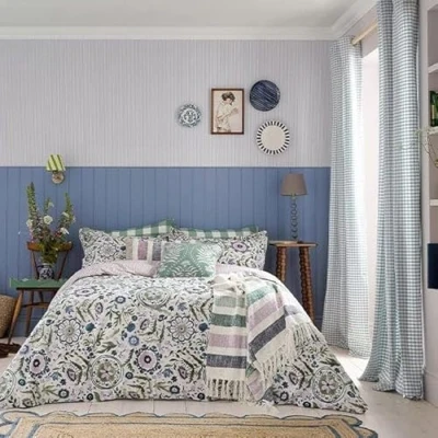 Image of Joules Festival Flowers Duvet Cover Set Single Green