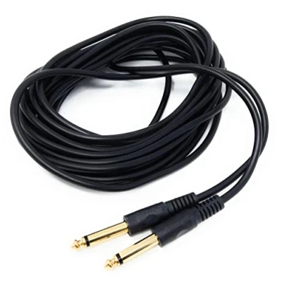 Image of DRUT 6m 6.35mm to Mono 1/4&#039;&#039; Jack Plug Speaker, Guitar, Instrument, Patch Cable Gold Connectors 20ft