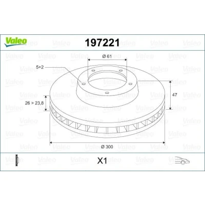 Image of VALEO Oiled brake disc 197221 Box of 1 ventilated Front axle Similar to OE design and quality Valeo, Braking expert since 1923