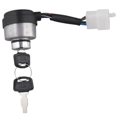 Image of Qusedwey 4 Wire Ignition Key Switch with Keys Door Locks Fit for 2 5KW Gasoline Generators Fits Gas Generator
