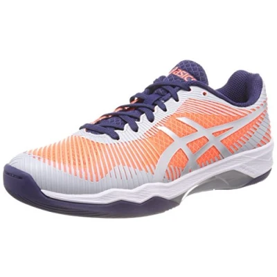 Image of Asics Women&#039;s Volley Elite Ff Volleyball Shoes, Orange (Flash Coral/Glacier Grey/Indigo Blue 0696), 8 UK
