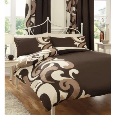 Image of Gaveno Cavailia Luxury GRANDEUR Bed Set With Duvet Cover and Pillow Case, Chocolate , Polyester Cotton, Single