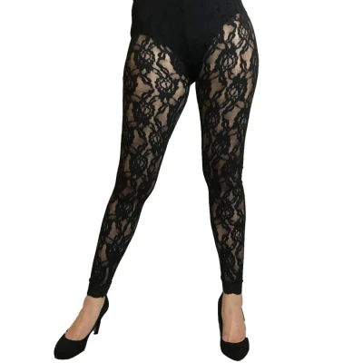 Image of 80s Black Lace Leggings