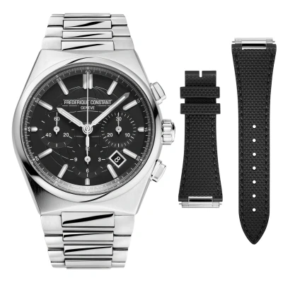 Image of Frederique Constant Frédérique Highlife Chronograph Automatic Mens Silver Watch FC 391B4NH6B Stainless Steel (archived) One Size